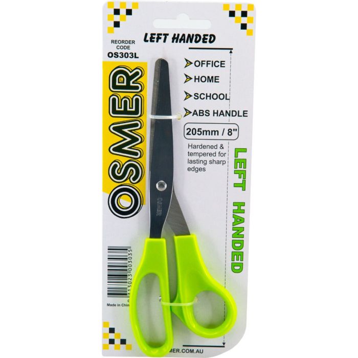 Scissors Adult Left Handed 205mm Osmer Grn